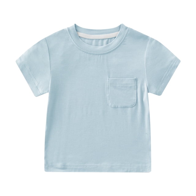 Timegard Infant Baby Clothes Boy Girls Short Sleeve Tee Shirts Summer Toddler Thin Tops Solid Color