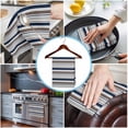 thumbnail image 3 of Grey Navy Blue Striped Kitchen Towels Set of 3, Water Absorbent Dish Towel, Farmhouse Stripes Modern Abstract Art Decorative Hand Towels - Quick Drying Cloth for Cooking Baking, 18x28 Inch, 3 of 8