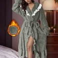thumbnail image 2 of Ccpelsie Womens Robe Plush Fleece Long Bath Robe for Women Fluffy Soft Women's Fall Winter Bathrobe with Pockets(Grey,L), 2 of 9