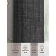 thumbnail image 6 of Vintage Black Sheer Curtains for Living Room Bedroom, Linen Texture Farmhouse Light Filtering Sheer Curtains, Rod Pocket Voile Window Drapes, 2 Panels Set 52"x 72", 6 of 7