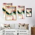 thumbnail image 4 of Designart Abstract Geode Geometric Pink And Green III Canvas Wall Art, 4 of 5
