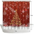 thumbnail image 4 of Red Christmas Shower Curtain with 12 Hooks Christmas Bathroom Decor, Shiny Christmas Tree Ball Snowflake Xmas Christmas Holiday Shower Curtains for Bathroom, 72x72 Inch, 4 of 6