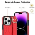 thumbnail image 4 of Finger Ring Wrist Band Phone Case Compatible with iPhone 16 for Women Girls, Adjustable Wristband Kickstand [Stand Function] PU Leather Case Cover for iPhone 16, Red, 4 of 8