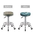 thumbnail image 3 of White Banana leaves Round Bar Stool Seat Covers, Elastic Round Chair Cover Stool Seat Slipcover Bar Stool Cushions Round Pad for 12-14 inch, 3 of 5