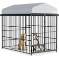 thumbnail image 2 of Accreate Large heavy duty shade outdoor Dog kennel with roof, heavy duty pet cage with security lock, UV protection and waterproof cover, suitable for garden backyard yard, RV, camping（8×4×6FT）, 2 of 10