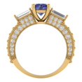 thumbnail image 4 of 2.33 ct Round Cut Simulated Tanzanite Three-Stone Engagement Ring for Women in 18K Yellow Gold, 4 of 5