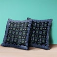thumbnail image 4 of Amrita Sen Designs CAPL1052BrCDS-BL-18x18 18 x 18 in. Mughal Art Broadcloth Indoor & Outdoor Blown & Closed Pillow - Indigo, Green & Yellow, 4 of 5