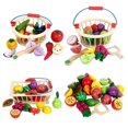 thumbnail image 2 of Simulación Magnética De Madera De Frutas Y Verduras Con Cesta, Juguetes De Cocina, Juego De Combinación De Cocina Para Regalo De Educación Temprana Vogacara FN003044-00, 2 of 6