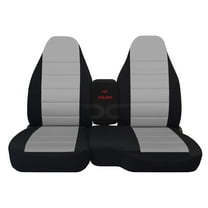 Designcovers Fits 2004-2012 Ford Ranger Cotton Seat Covers 60/40 High Bench:Black-Silver