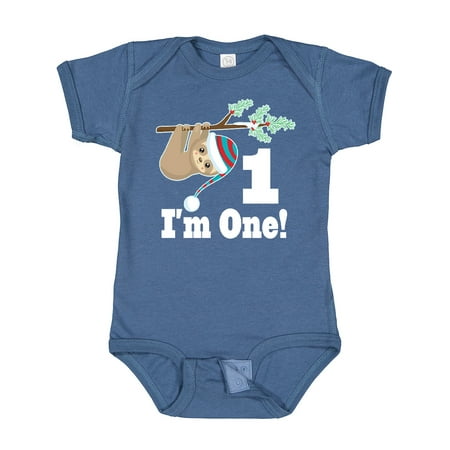 

Inktastic First Birthday Sloth 1 Year Old Boys or Girls Baby Bodysuit