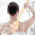 thumbnail image 2 of Natural Bristle Shower Brush for Dry and Wet Use: Deep Clean Skin, Promote Circulation with Long Handle for Easy Reach, 2 of 9