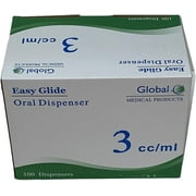 Easy Glide 3ml 3cc Oral Syringe, Caps Included, Great for Oral Medicine and Home Care, 100 Count