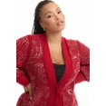 thumbnail image 2 of June & Vie Women's Plus Size Sequin Button-Up Sweater, 2 of 6