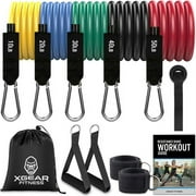 XGear Fitness  Exercise Resistance Band Set with Handles - 11 Piece