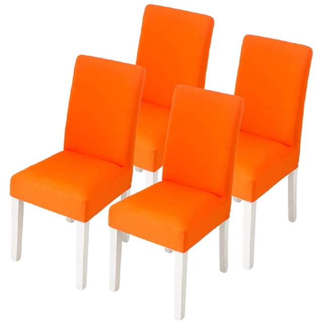CANDeal 4PCS Dining Room Chair Covers Slipcovers Set, Spandex Fabric Fit Stretch Removable Washable Short Kitchen Chair Covers Protector for Dining Room, Hotel
