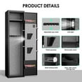 thumbnail image 4 of 5-6 Digital Gun Safe for Pistols, Quick Access Gun Safe with Silent Mode and Alarm System, Gun Cabinet with Removable Shelf and 2 Adjustable Gun Slots, 4 of 4