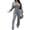 Grey, variant on Women 2 Piece Outfits Velour Sweatsuit Jogging Suit Full Zipper Sweatshirt + Wide Leg Sweatpants Tracksuit Lounge Set