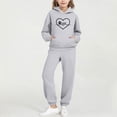 thumbnail image 2 of Ensemble à Capuche pour Enfants Manches Longues Imprimé Sport Décontracté avec Taille Élastique pour 2 Pcs, 2 of 6