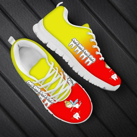 

Cartoon Dental Equipment Pattern Woman White Teeth Print Woman Flats Shoe Sneakers Breahtable Spring/Autumn Shoes
