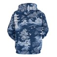 thumbnail image 3 of Chinoiserie Pagoda Dark Blue 3D Print Hoodie Men Women Autumn Thin Pullover Sweatshirt Vintage Streetwear Tops, 3 of 6