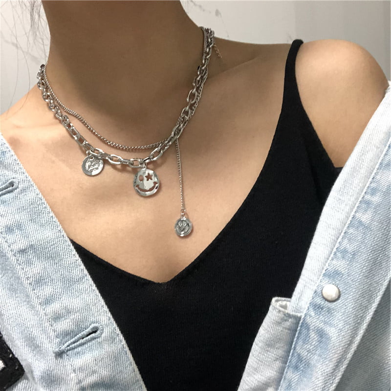 silver Gold Dragon mulit layered choker chains drop choker chains necklace 