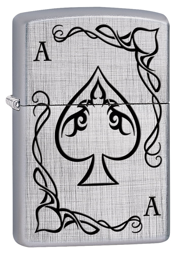 Zippo Lighter Ace of Spades Playing Card Linen Weave 78528