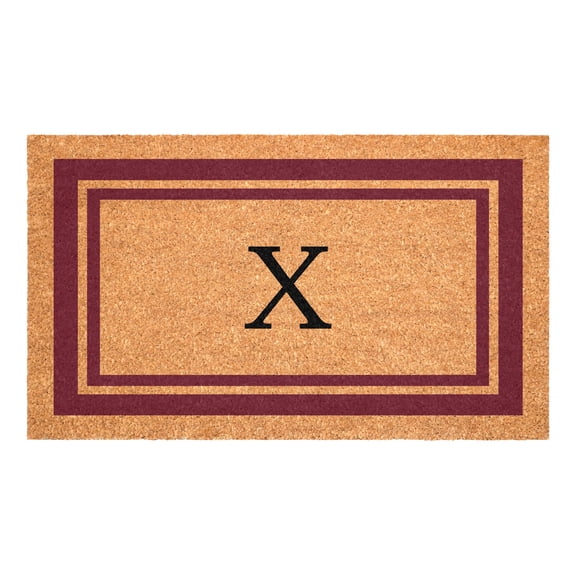 Calloway Mills Burgundy Border 18" x 30" Monogram Outdoor Doormat (Letter X)