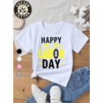 thumbnail image 1 of Kids' 100% Cotton Labor T-Shirt - Cute Cartoon Print Short Sleeve Tee with " Happy Labor quot; Design, Machine Washable, 3 Colors for School Events & Daily Wear, Casual Kids Wear, 1 of 6