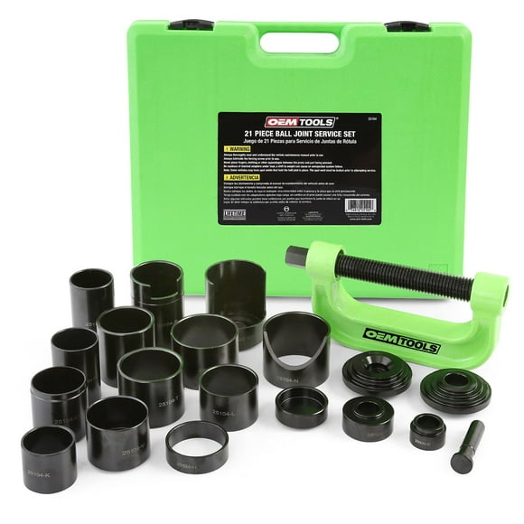 OEMTOOLS 25104 Kit de Presse à Rotule Maître 21 Pcs, Extracteur de Rotule pour Rotules Supérieures et Inférieures, Joints en U et Broches de Frein, Kit d'Outils Automobile Compatible avec Véhicules 2WD et 4WD