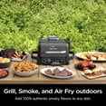 thumbnail image 3 of Ninja Woodfire Pro Outdoor Grill Built-In Thermometer,7-in-1 Master Grill,BBQ Smoker,& Outdoor Air Fryer Plus Bake,Roast,Dehydrate & Broil,Woodfire Technology,Weather-Resistant,Grey XL OG751, 3 of 5