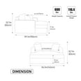 thumbnail image 2 of 56.3" Wide Extra-Large Sofa Bed with Sturdy Metal Legs, Chenille Linen Fabric Sleeper Sofa with Back Cushion and Pillows, Comfy Couch for Living Rooms Bedrooms Apartments, Beige, 2 of 9
