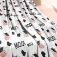 thumbnail image 3 of White Cow Black Spot Moo Pattern Blanket,Comfortable Soft Flannel Throw Blanket,All Season,Warm Lightweight Blankets for Sofa Bed Couch Living Room Chair,60"x80", 3 of 4