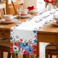 thumbnail image 5 of 4th of July Floral Table Runner 72 Inches, Blue Red Independence Day Stars Bed Runner Dresser Scarves Tabletop for Indoor Outdoor Parties/Ceremony/Banquet, 14" x 72", 5 of 9
