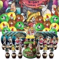 Gravity Falls Tableware Balloons Birthday Plates Party Decor Banner Cake Topper Decorations for Kids Supplies