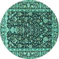 thumbnail image 1 of Ahgly Company Indoor Round Persian Turquoise Blue Traditional Area Rugs, 6' Round, 1 of 4