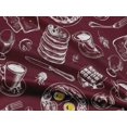 thumbnail image 5 of oneOone Rayon Maroon Fabric English Breakfast Sewing Craft Projects Fabric Prints By Yard 56 Inch Wide, 5 of 5