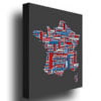 Trademark Art "France City Text Map" Canvas Wall Art by Michael Tompsett