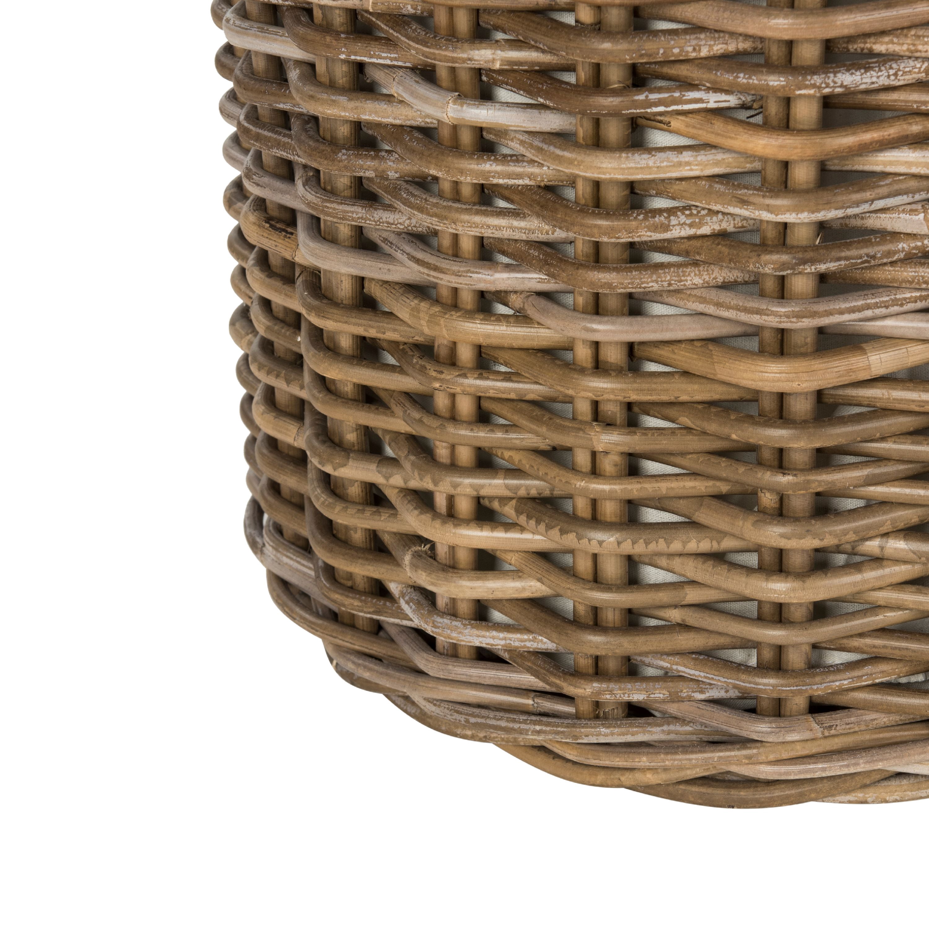 Safavieh Millen Rattan Round Hamper Laundry Baskets, Two-in-One
