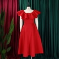 thumbnail image 4 of AURA Plus Size Summer Ruffle Sleeve High Waist Maxi Swing Dress Elegant Banquet Party Dress XL XXXL, 4 of 9