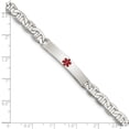 thumbnail image 2 of 925 Sterling Silver Lobster Claw Closure Polished Medical Nautical Ship Mariner Anchor Link ID Bracelet 7.5 Inch 6mm Wid, 2 of 2
