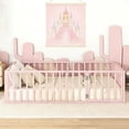thumbnail image 2 of Bellemave Queen Size Metal Floor Bed Frame, Montessori Bed with Safety Guardrails and Door, No Weight Limit and Easy Assemble Playhouse Queen Bed for Toddler/Girls/Boys (Pink), 2 of 7