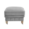 thumbnail image 4 of Rustic Manor Audriana Linen Cocktail Ottoman with Casters, Button Tufted, Light Grey, 36 x 25 x 20, 4 of 7