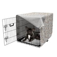 thumbnail image 5 of Tea Party Dog Crate Cover, Scattered Motifs of Coffee French Press Mocha Pot Cupcake Pastry Pretzels, Easy to Use Pet Kennel Cover Small Dogs Puppies Kittens, 7 Sizes, Pale Caramel Peach, by Ambesonne, 5 of 6