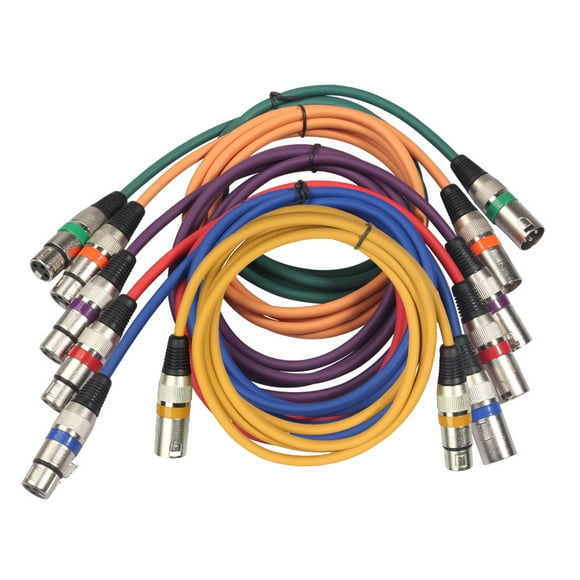cord,Head Par Female Pvc Head 1.5m/5ft Xlr Cable Xlr Male To 6pcs 1.5m/5ft Xlr 3-pin Xlr Male Xlr Cable Cable Mer Huiop Cable 6pcs Buzhi