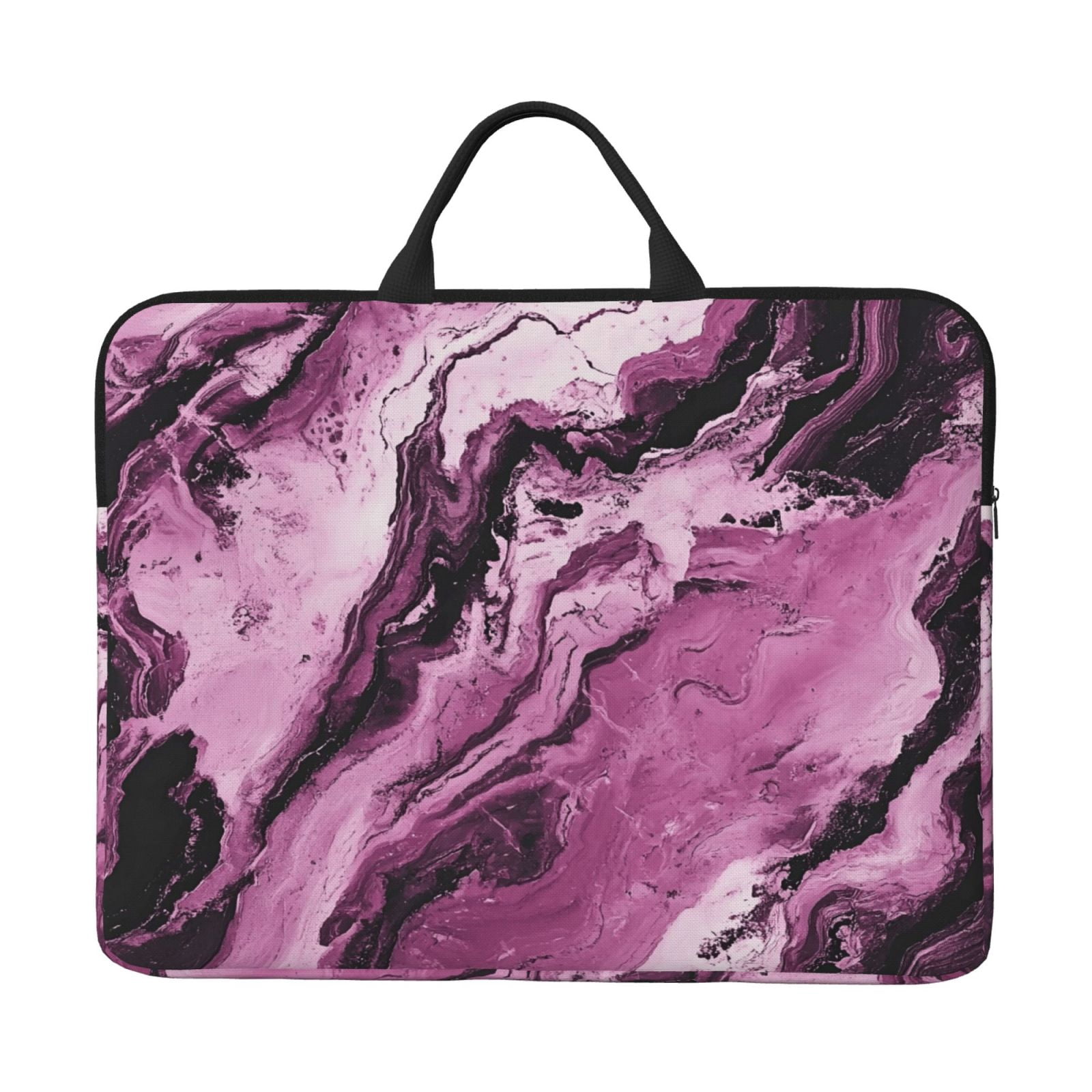 Laptop Sleeve Bag For Women Men 14inch Waterproof Durable Protective Computer Carrying Cover Handle Laptop Case Bag Darkmagenta Marble_1