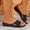 Black, variant on PiGOGI Women's Croc Embossed Mules Open Toe Wedge Heel Non-Slip Comfortable Slide Sandals Summer Plus Size Brown 9