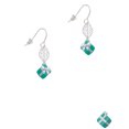 thumbnail image 2 of Delight Jewelry Silvertone Small 3-D Teal Present with Bow Silvertone Leaf French Earrings, 2 of 5
