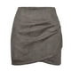 thumbnail image 3 of Gibobby faldas largas de mujer casuales Otoño Invierno plisado Irregular cremallera vestido corto borde vestido de mujer(Gris, XL), 3 of 4