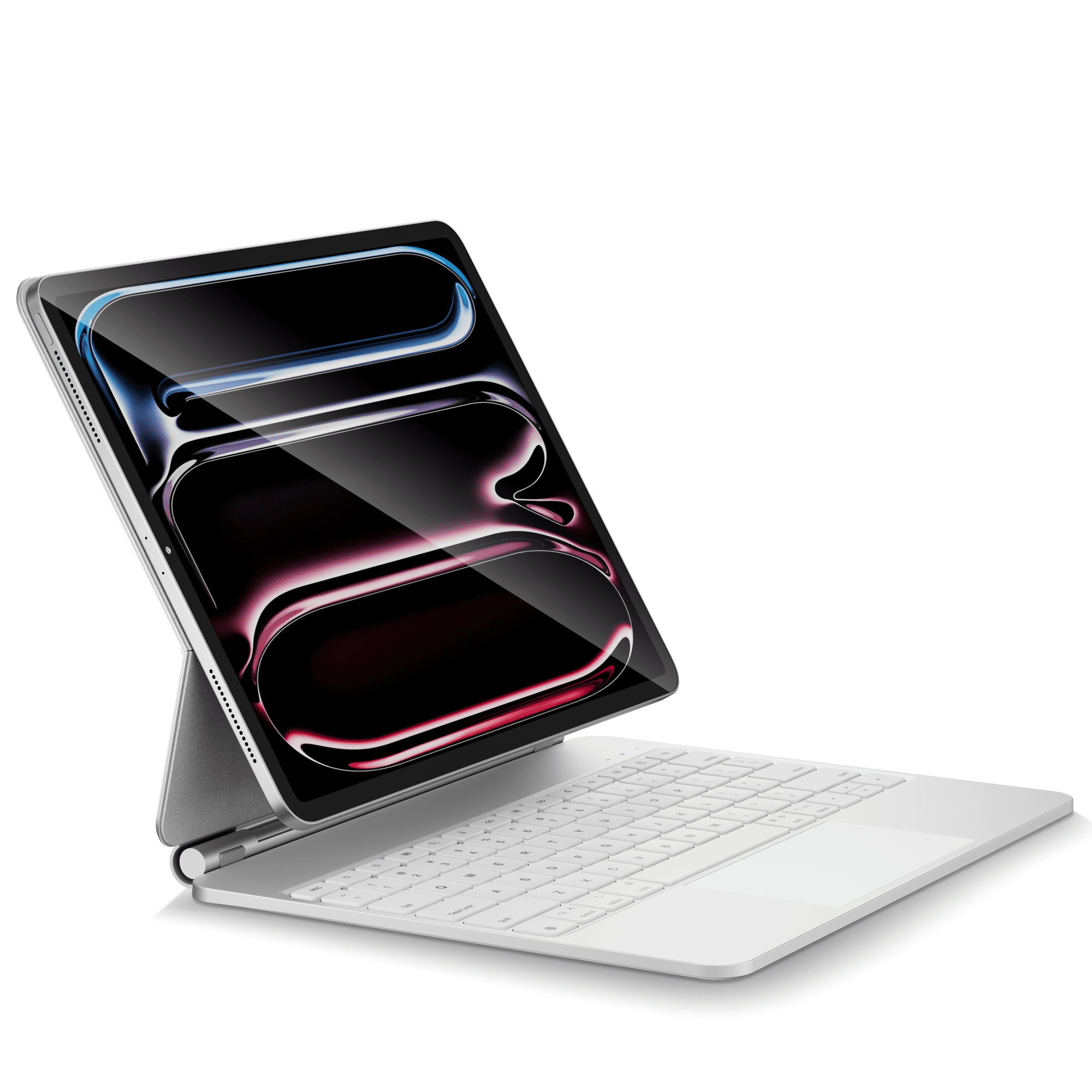 Pekarejue Magic Keyboard Case + Stylus Pen Compatible with Apple iPad Pro 13-inch M4 2024 & M5 2025, White