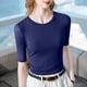 thumbnail image 4 of mfyjkho Tops Para Mujer, Camisa De Malla Con Cuello Redondo De Color Liso Para Mujer Tops De Gimnasio Para Mujer Xl, 4 of 6